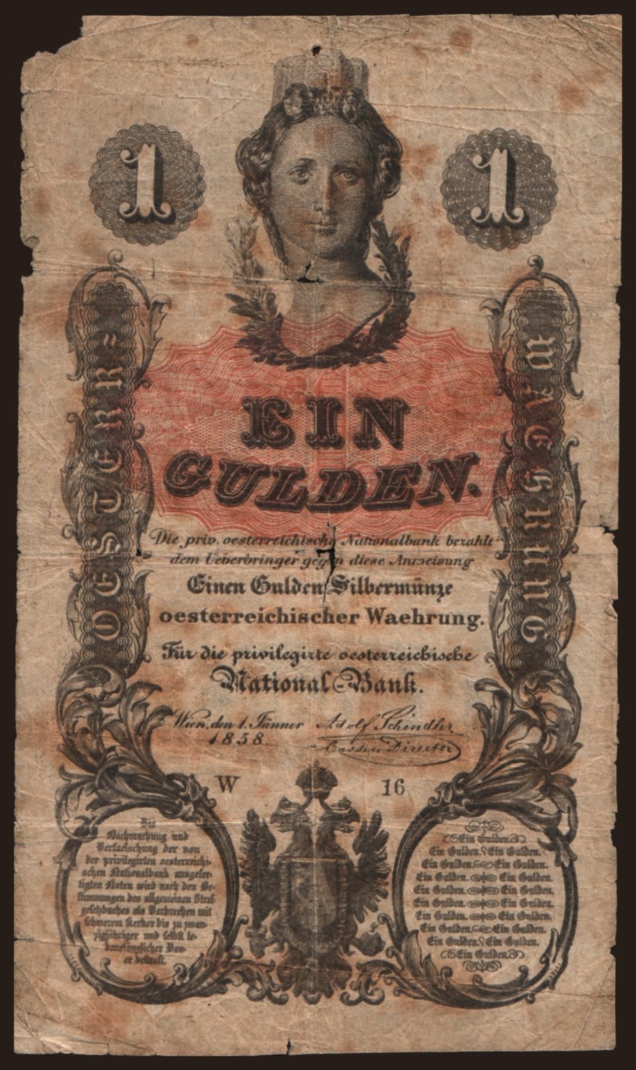 1 gulden, 1858