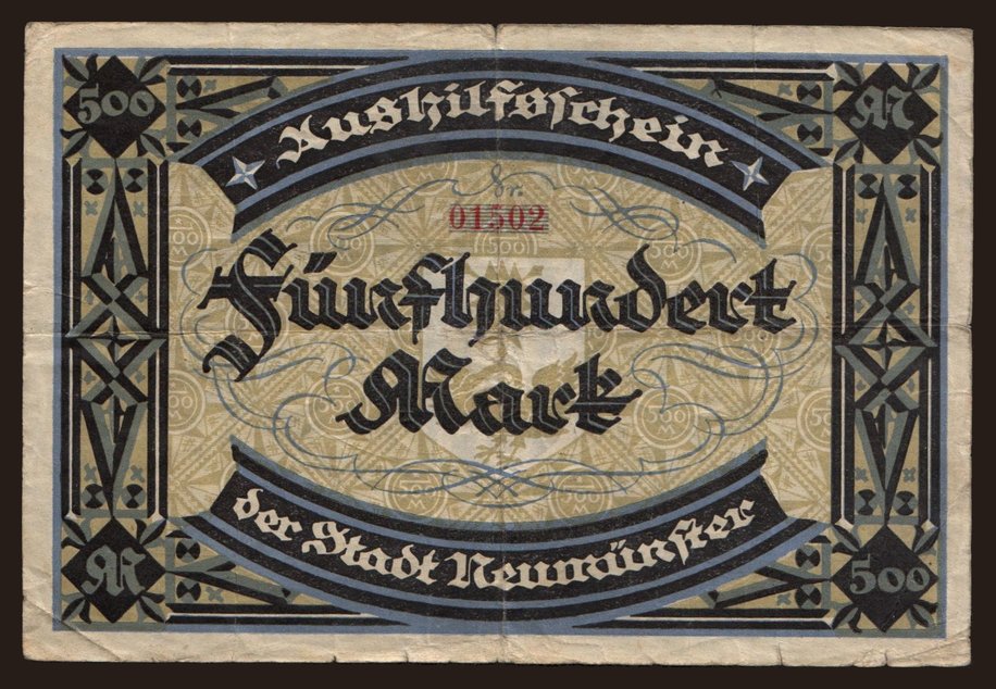 Neumünster/ Stadt, 500 Mark, 1918