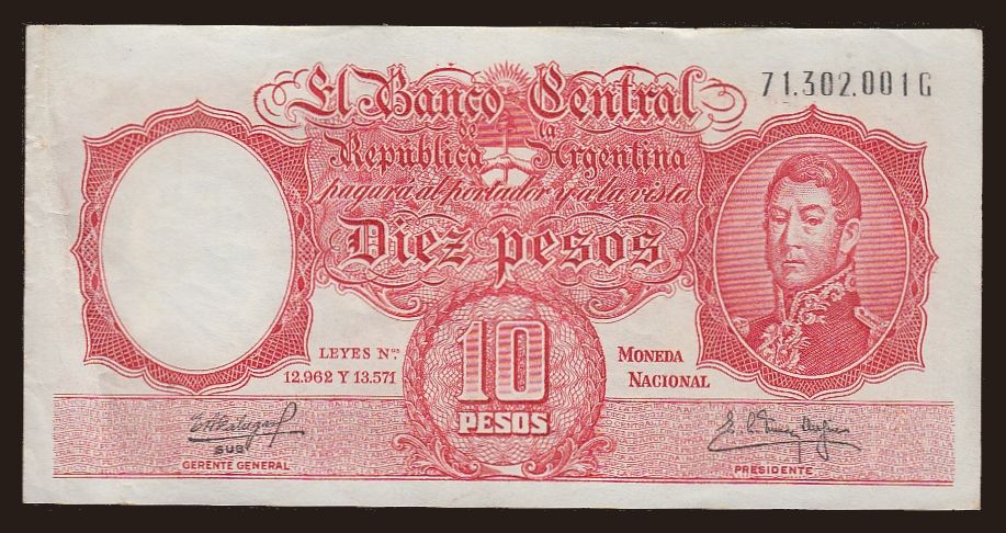 10 pesos, 1954