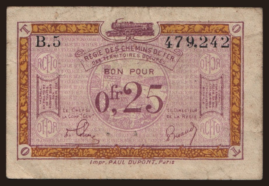 Rheinland, 0.25 Franc, 1923