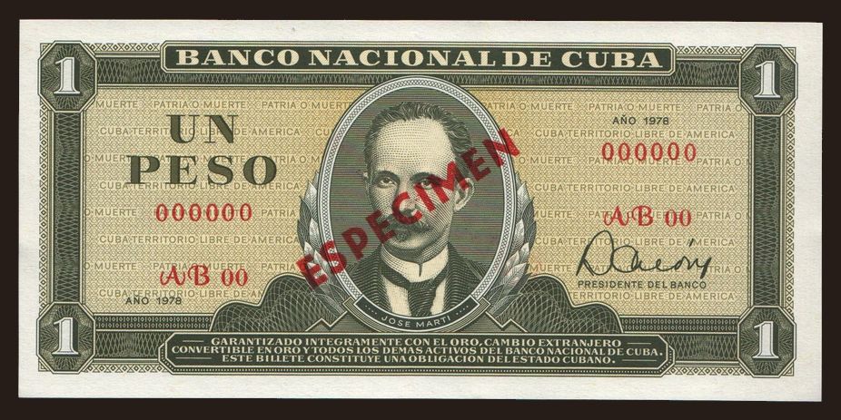 1 peso, 1978, ESPECIMEN