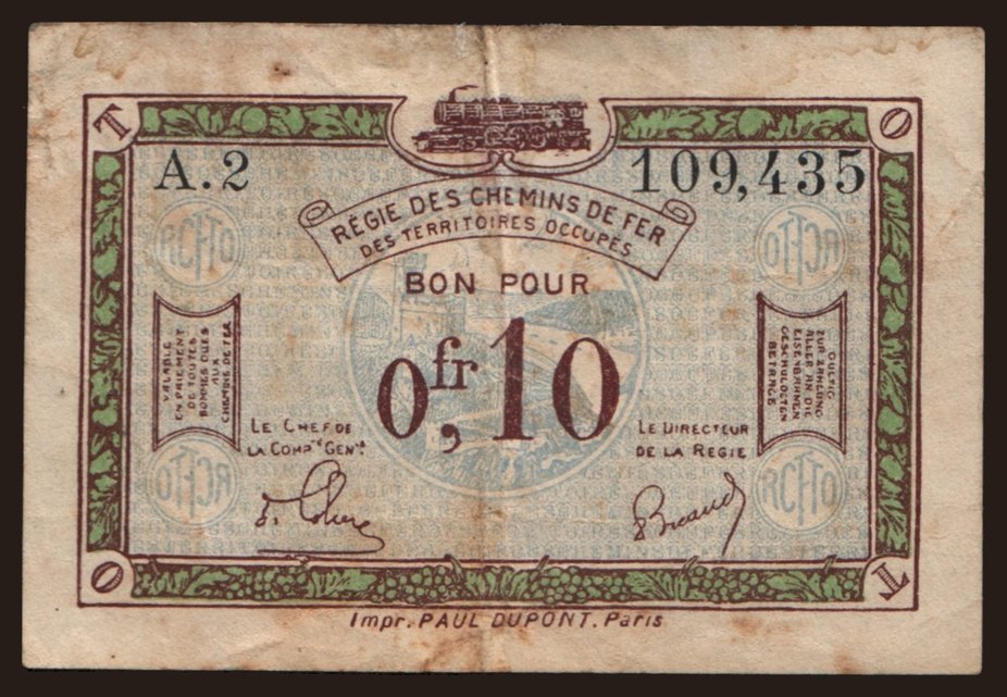 Rheinland, 0.10 Franc, 1923