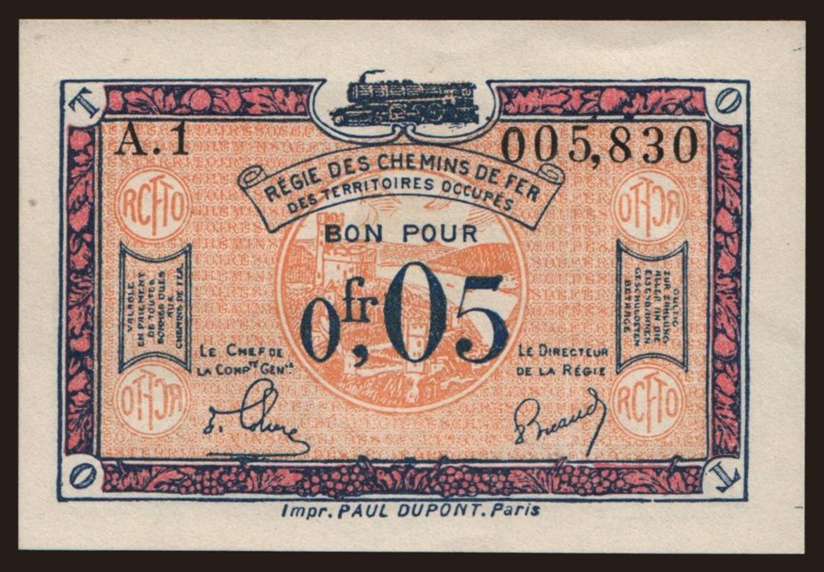 Rheinland, 0.05 Franc, 1923
