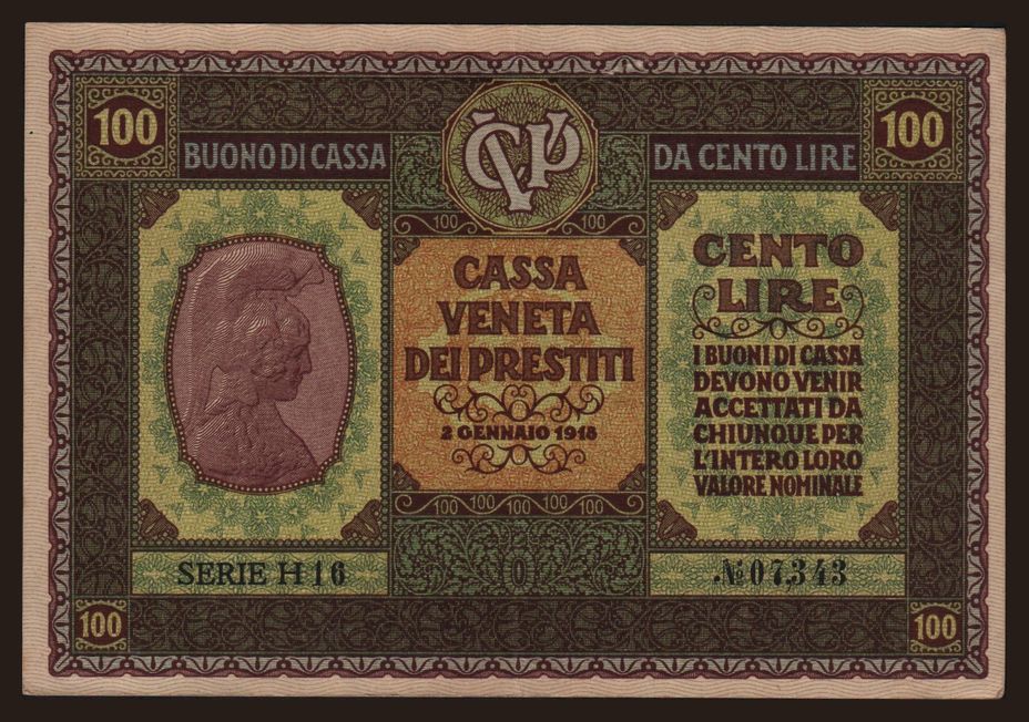100 lire, 1918