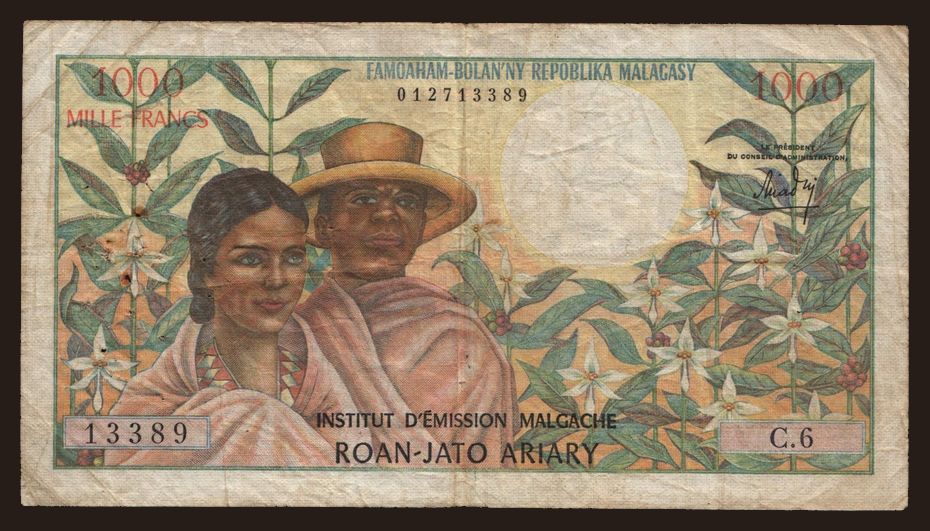 1000 francs, 1966