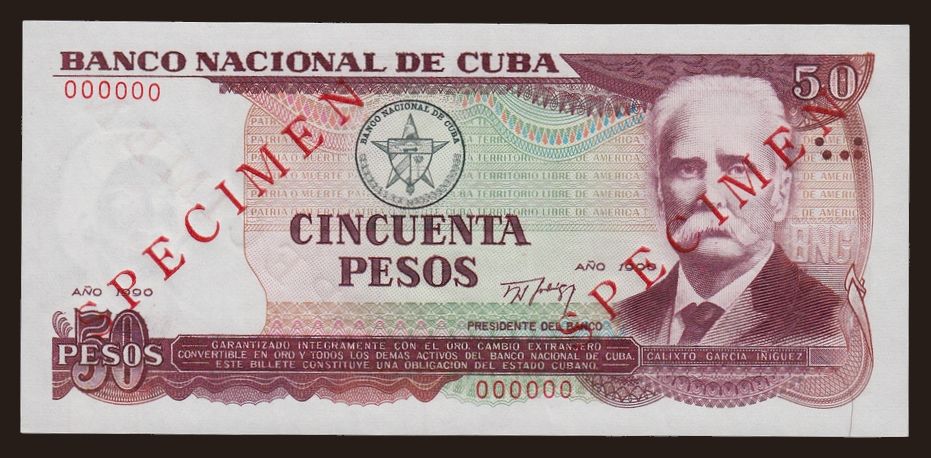 50 pesos, 1990, SPECIMEN