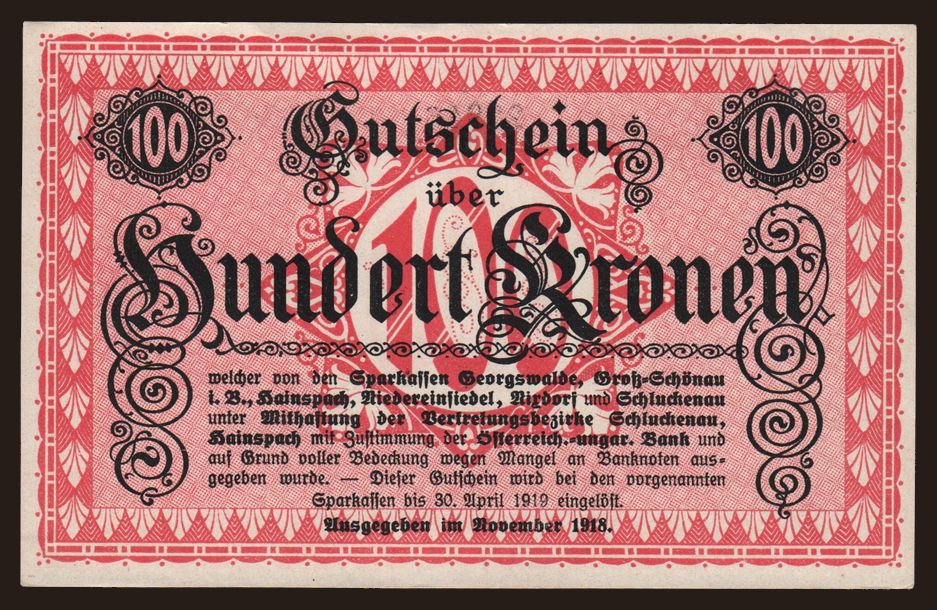 Gerorgswalde, 100 Kronen, 1918