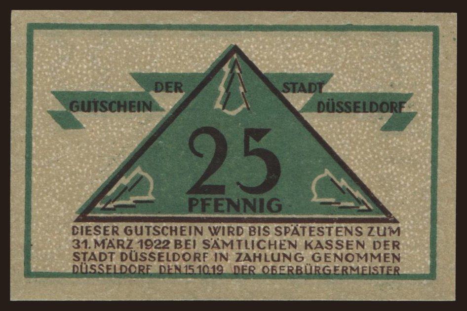 Düsseldorf, 25 Pfennig, 1919