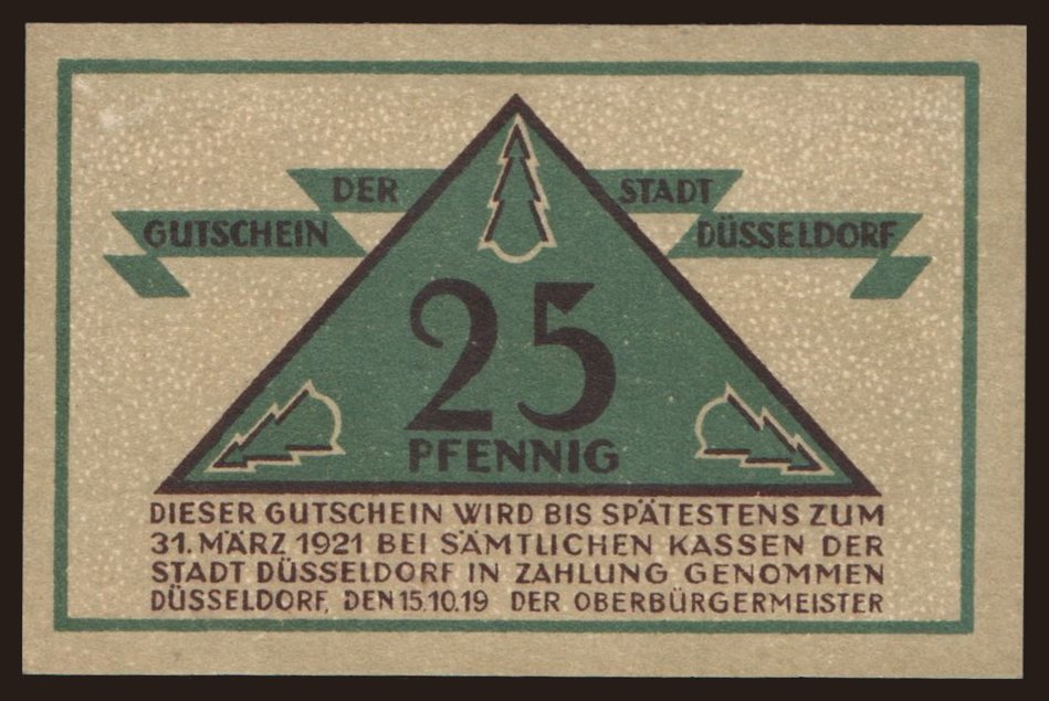 Düsseldorf, 25 Pfennig, 1919