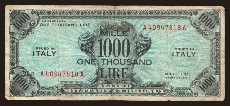 1000 lire, 1943