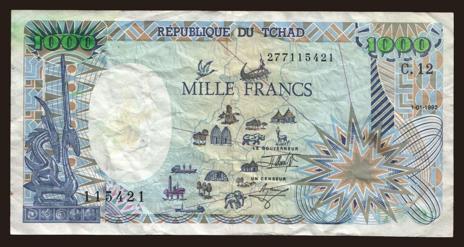 1000 francs, 1992