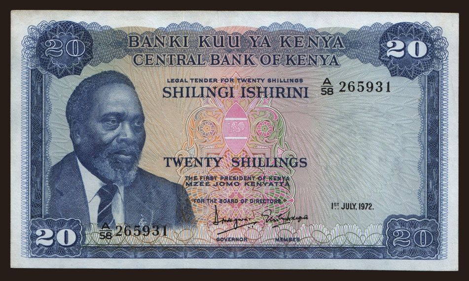 20 shillings, 1972