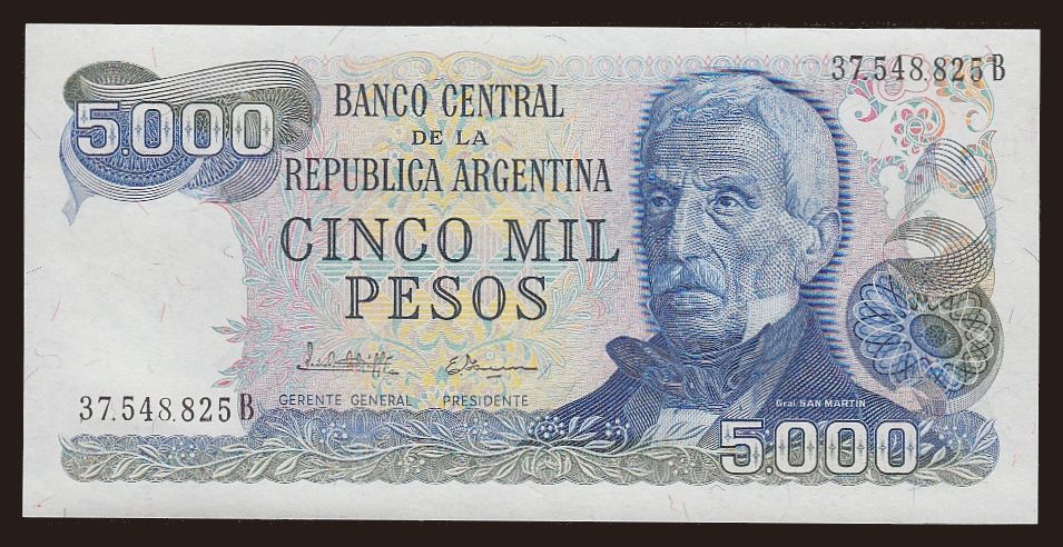 5000 pesos, 1977