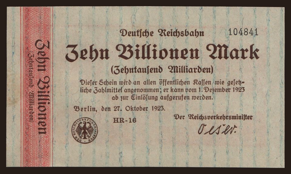 Berlin, 10.000.000.000.000 Mark, 1923