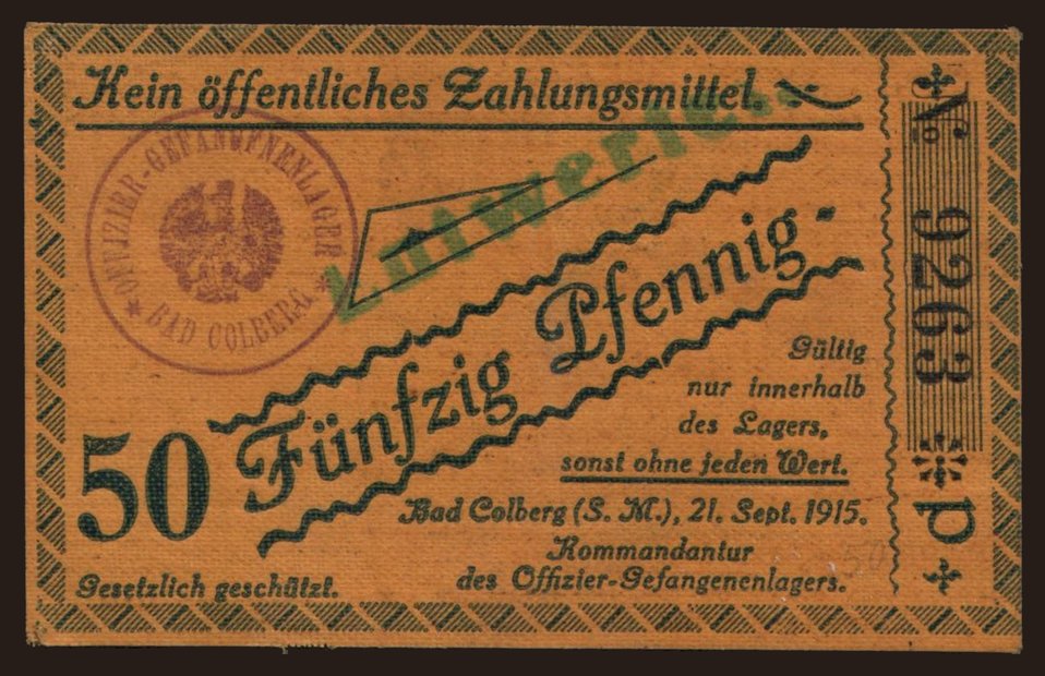 Bad Colberg, 50 Pfennig, 1915
