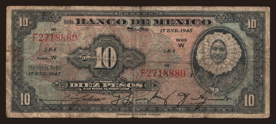 10 pesos, 1945