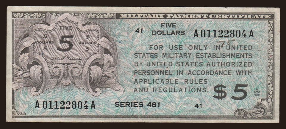 MPC, 5 dollars, 1946