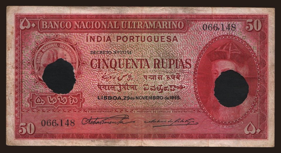 50 rupias, 1945
