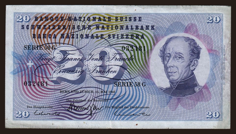 20 francs, 1968