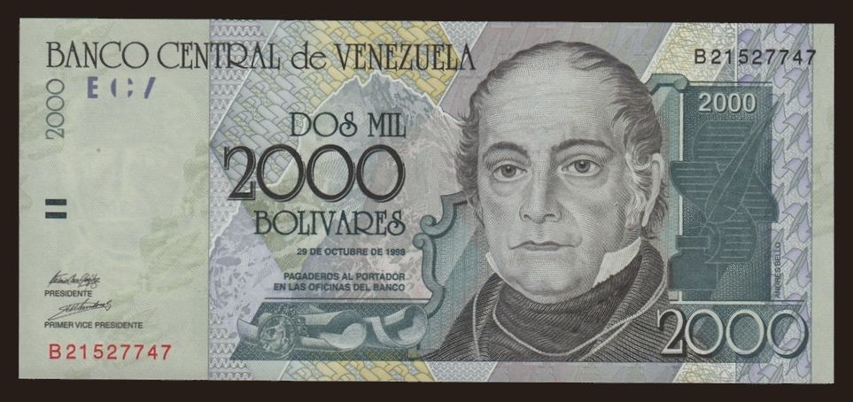 2000 bolivares, 1998