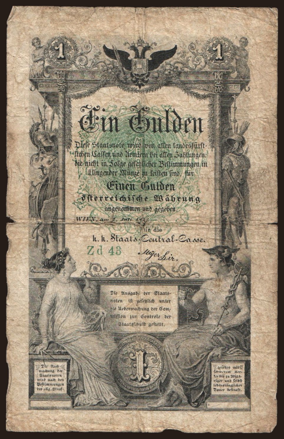 1 gulden, 1866