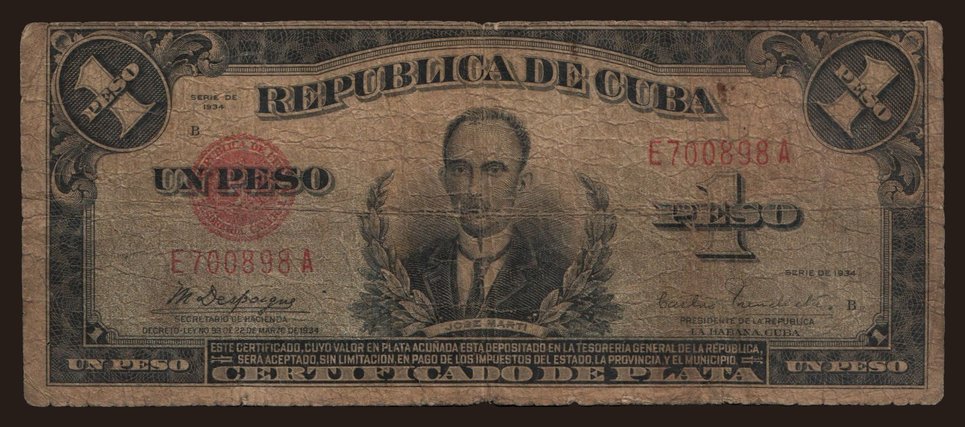 1 peso, 1934