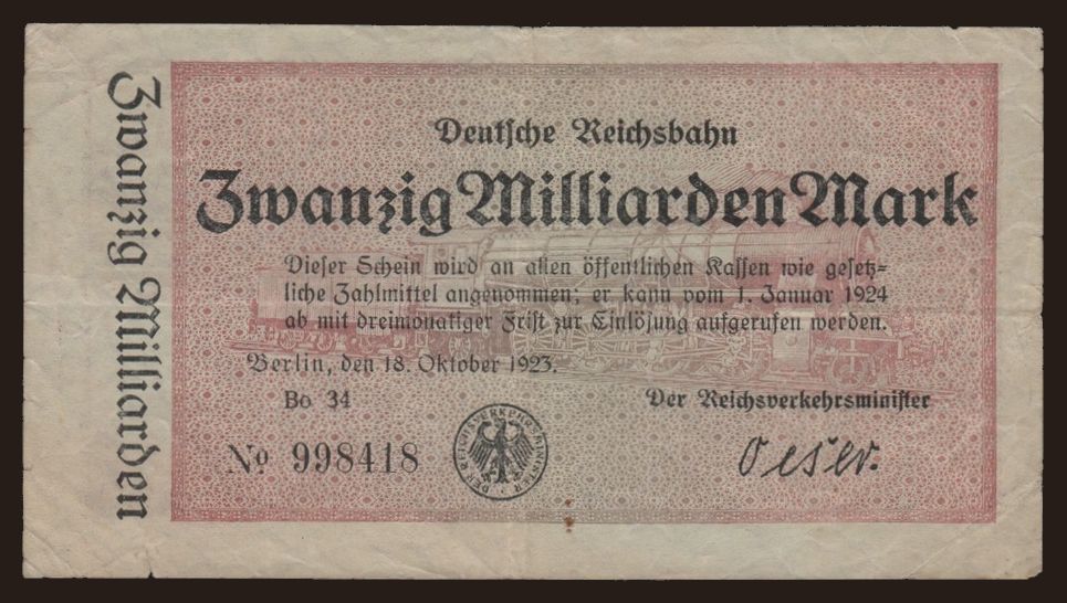 Berlin, 20.000.000.000 Mark, 1923