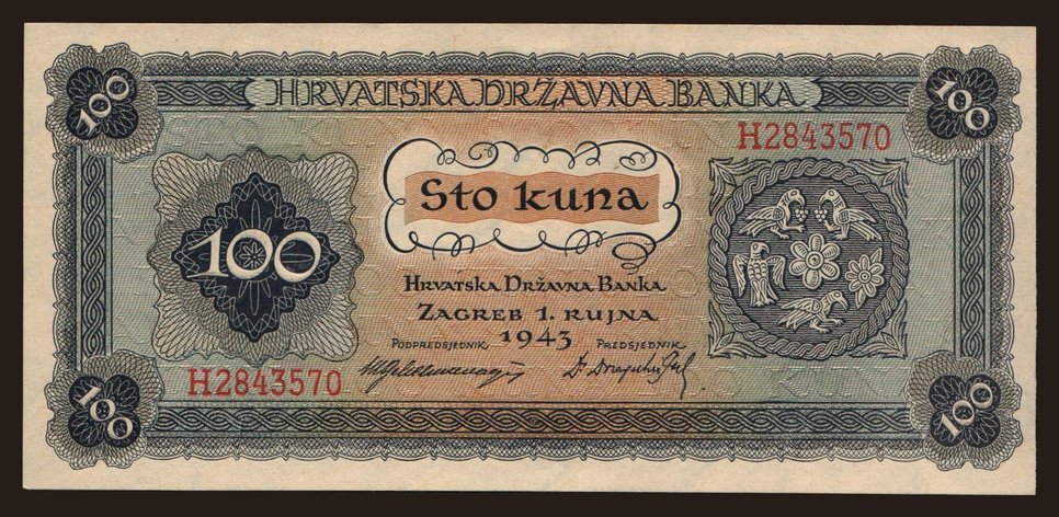100 kuna, 1943