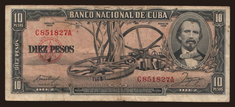 10 pesos, 1956