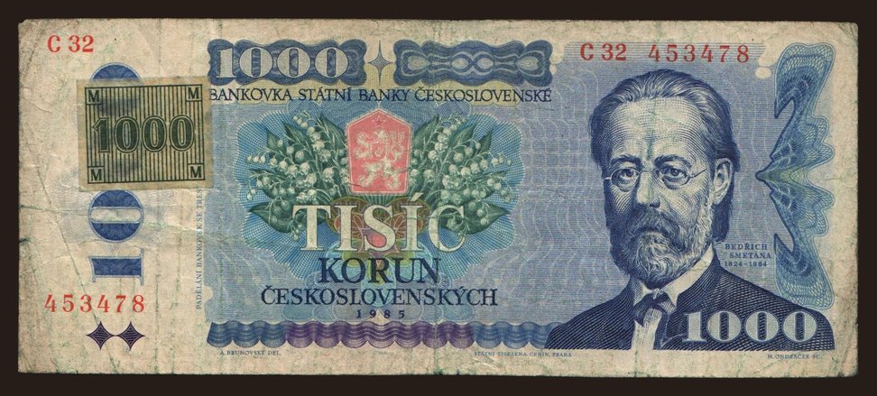 1000 korun, 1985(93)