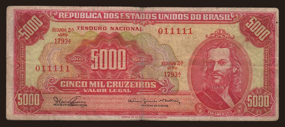 5000 cruzeiros, 1964