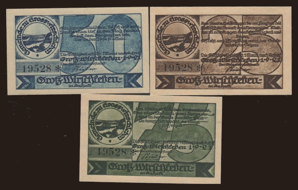 Groß-Wirschleben, 25 - 75 Pfennig, 1921