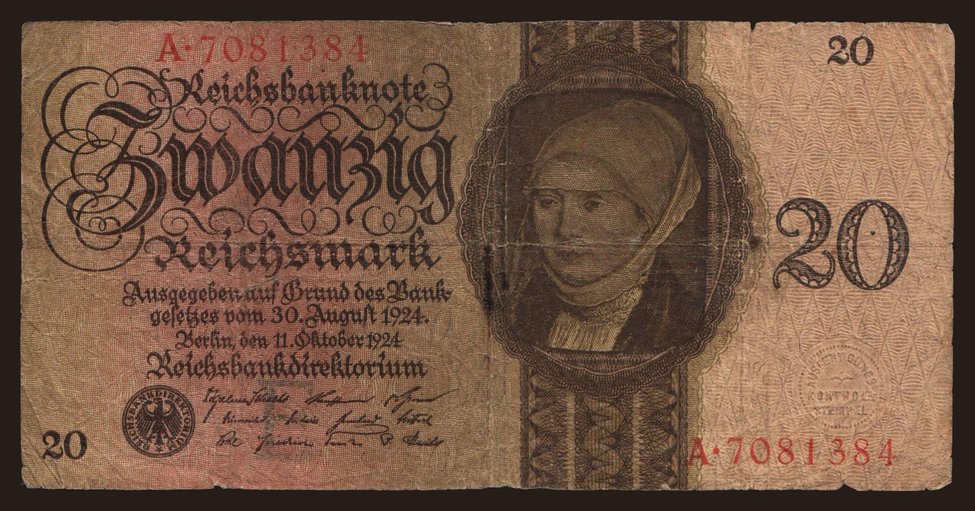 20 Reichsmark, 1924, E/A