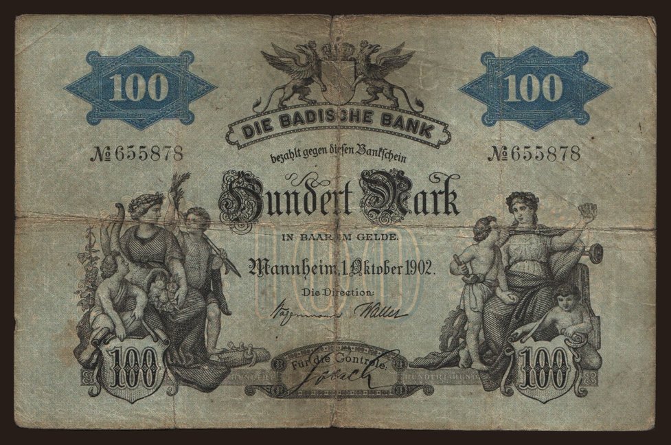 Badische Bank, 100 Mark, 1902