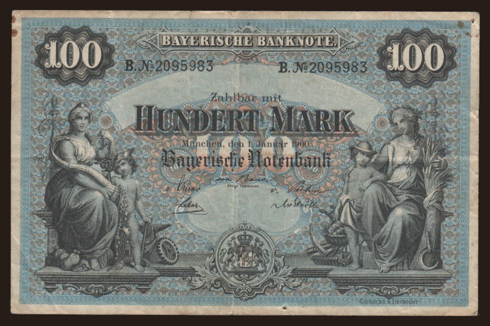 Bayerische Notenbank, 100 Mark, 1900