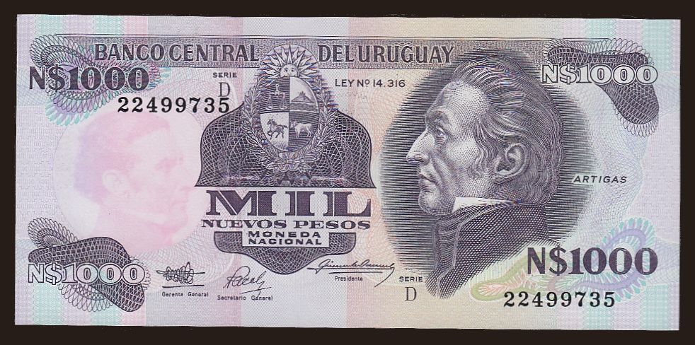 1000 pesos, 1992