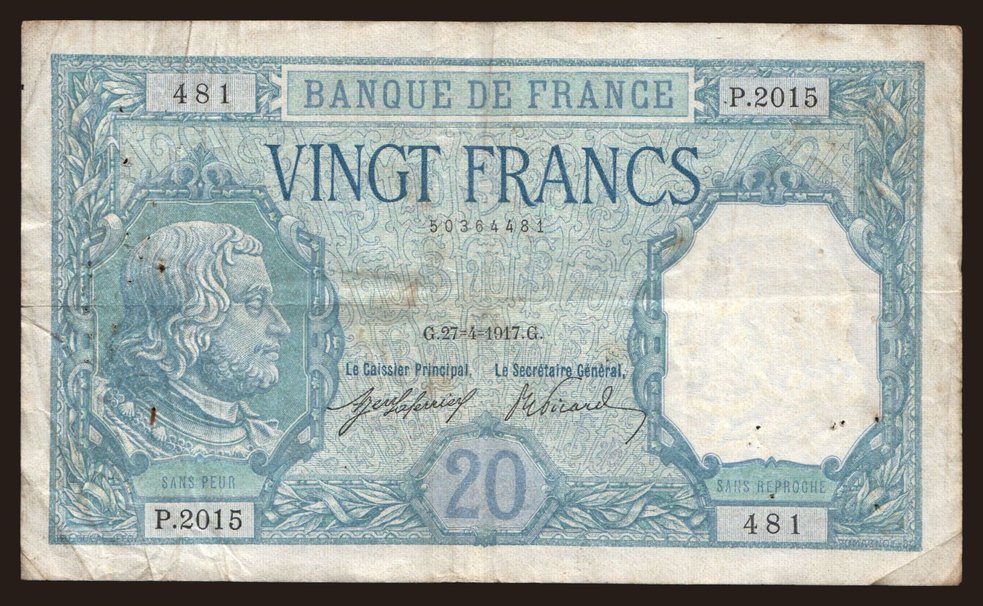 20 francs, 1917