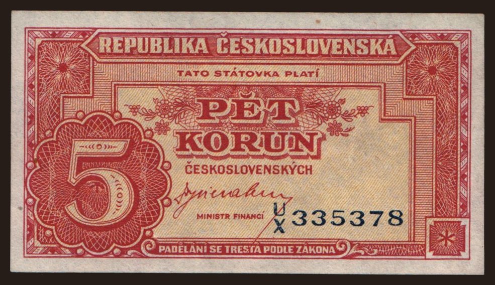 5 korun, 1945