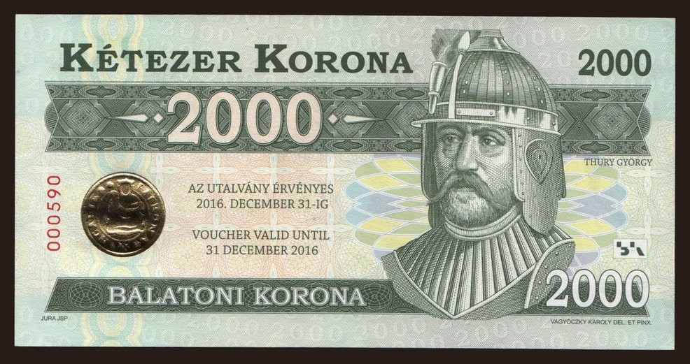 Balaton, 2000 korona, 2016
