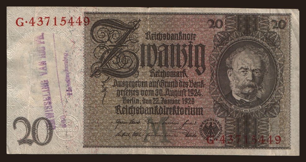 20 Reichsmark, 1929(44)