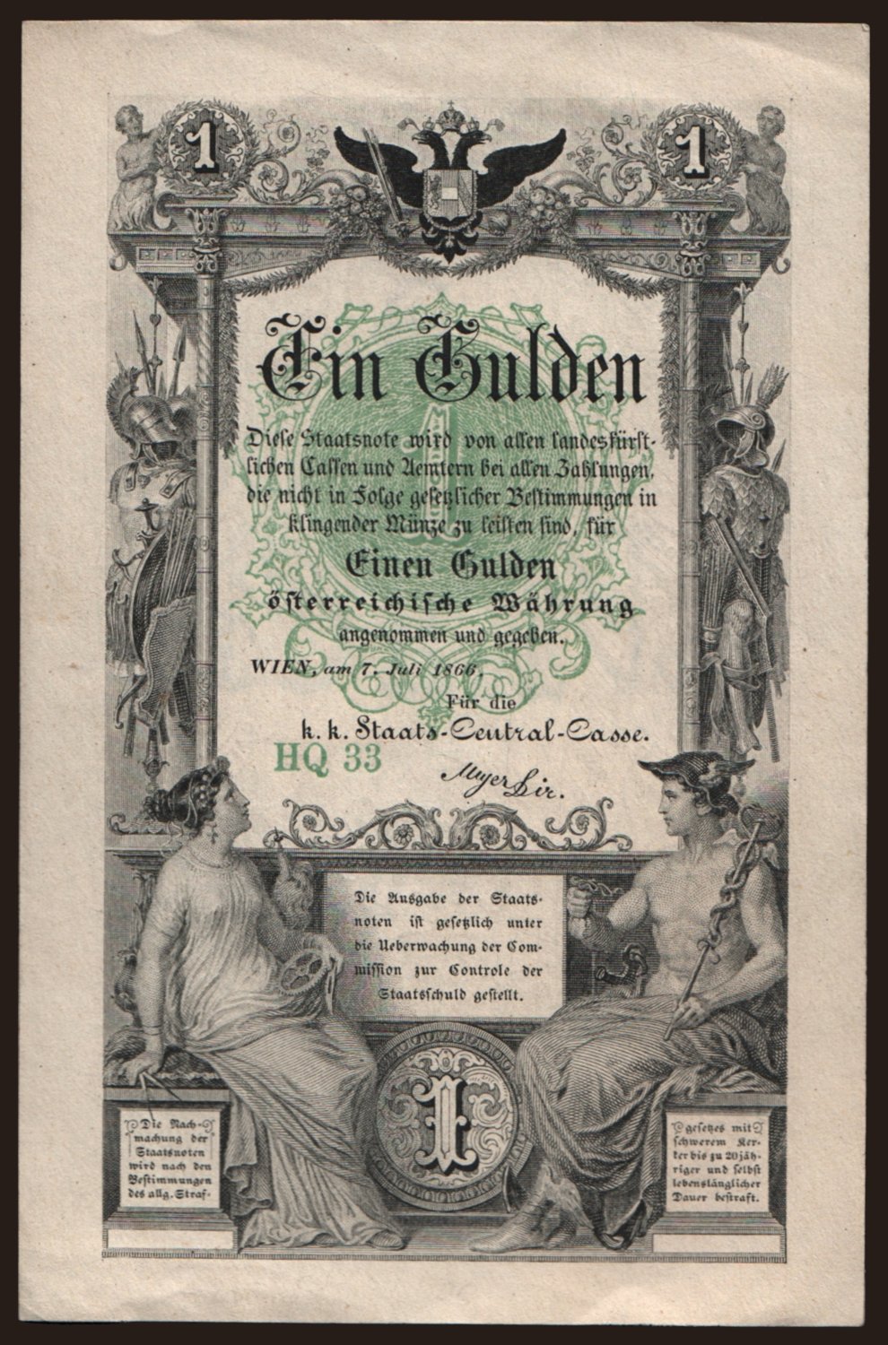 1 gulden, 1866