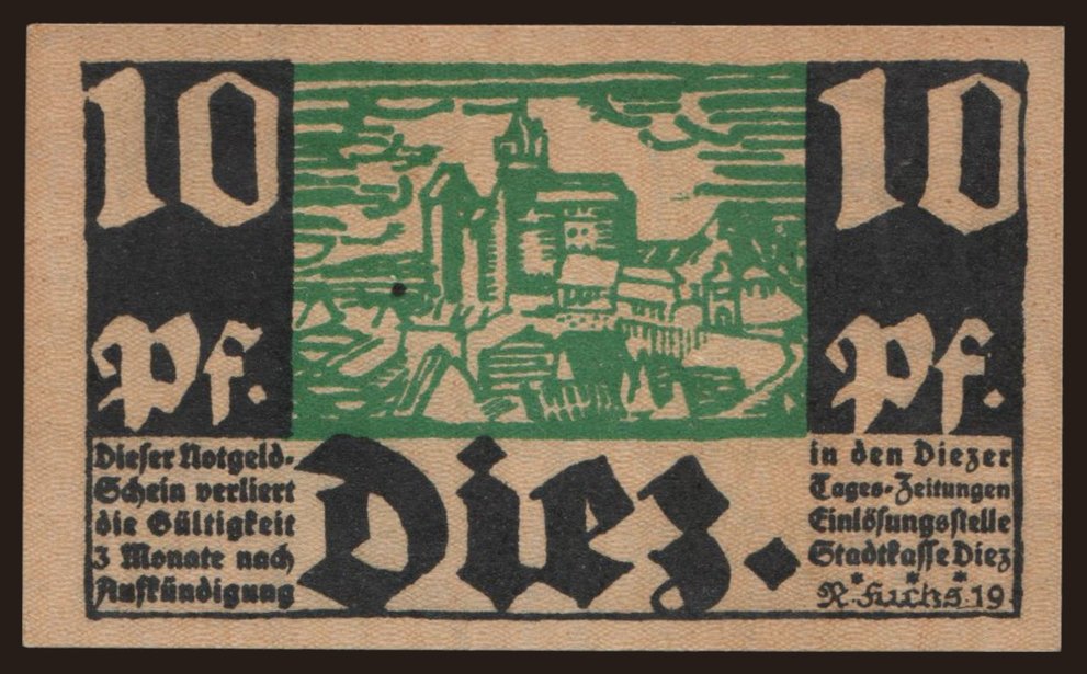Diez, 10 Pfennig, 1919