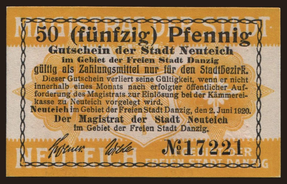 Neuteich, 50 Pfennig, 1920