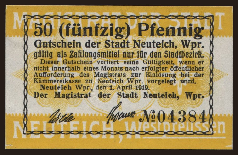 Neuteich, 50 Pfennig, 1919