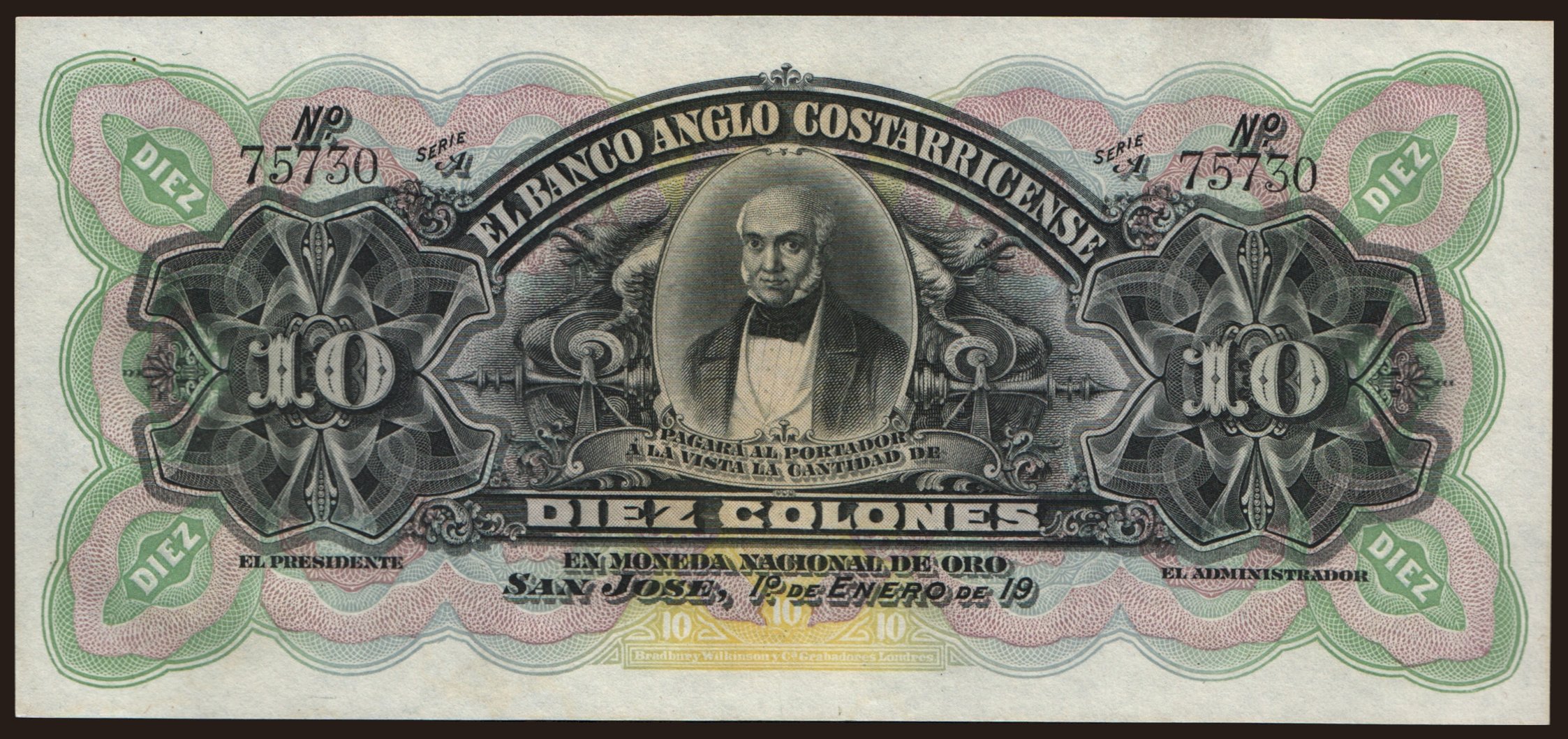10 Colones 1917 Notafilia kp