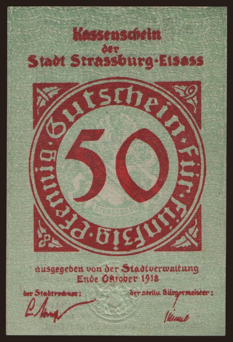 Strassburg, 50 Pfennig, 1918 | notafilia-kp.com