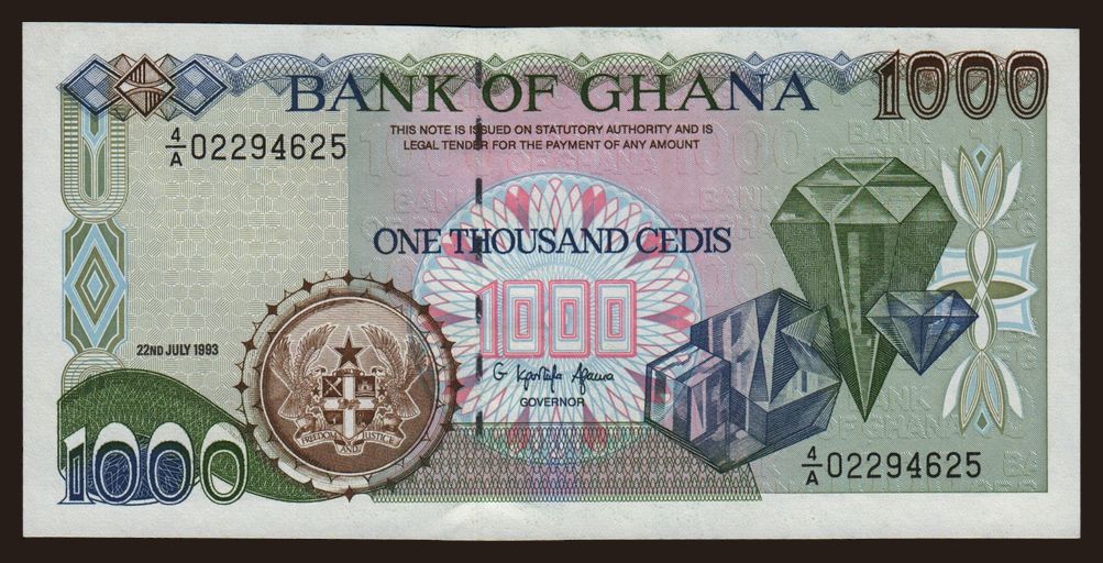 1000 Cedis 1993 Notafilia kp