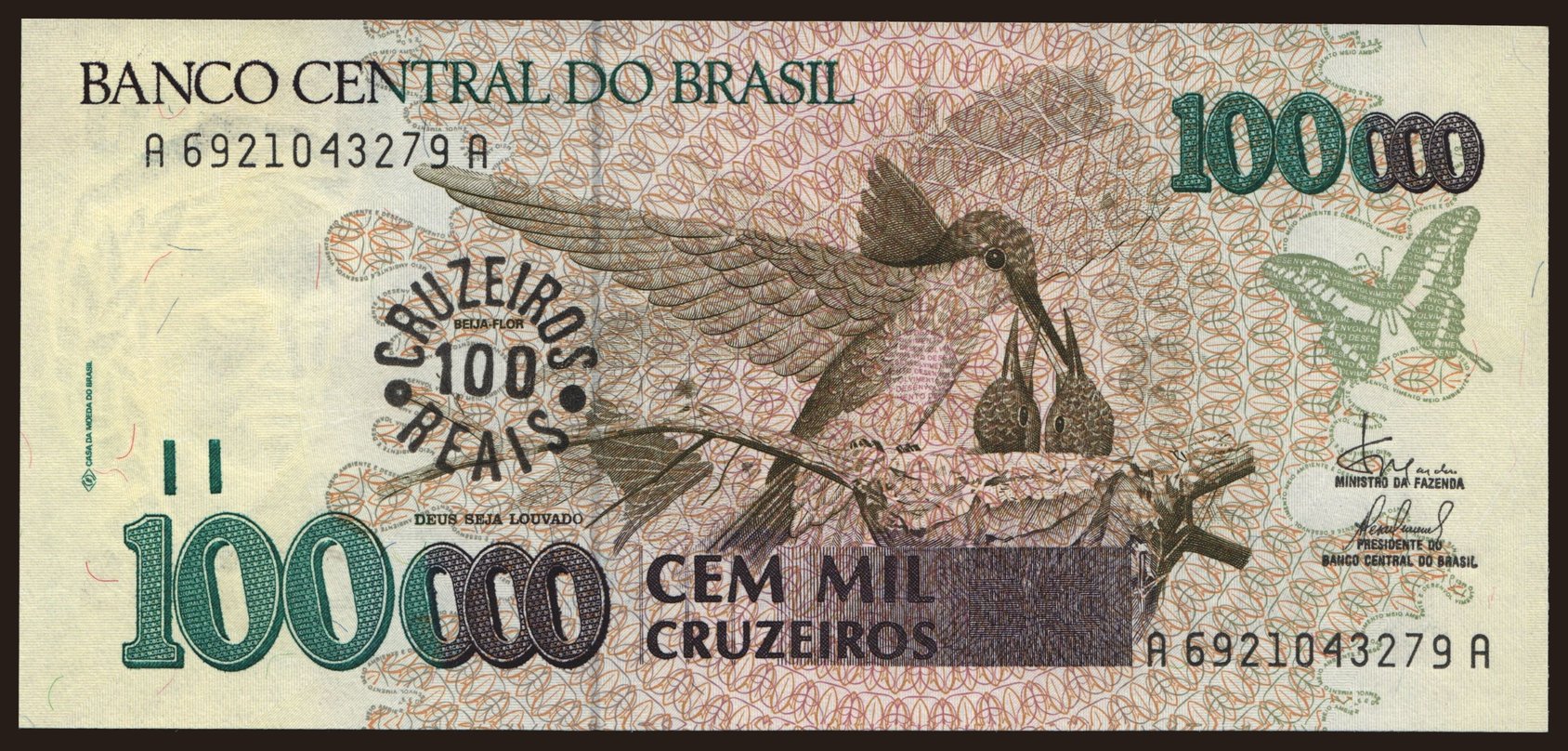Quanto Vale Uma Nota De 100 Mil Cruzeiros